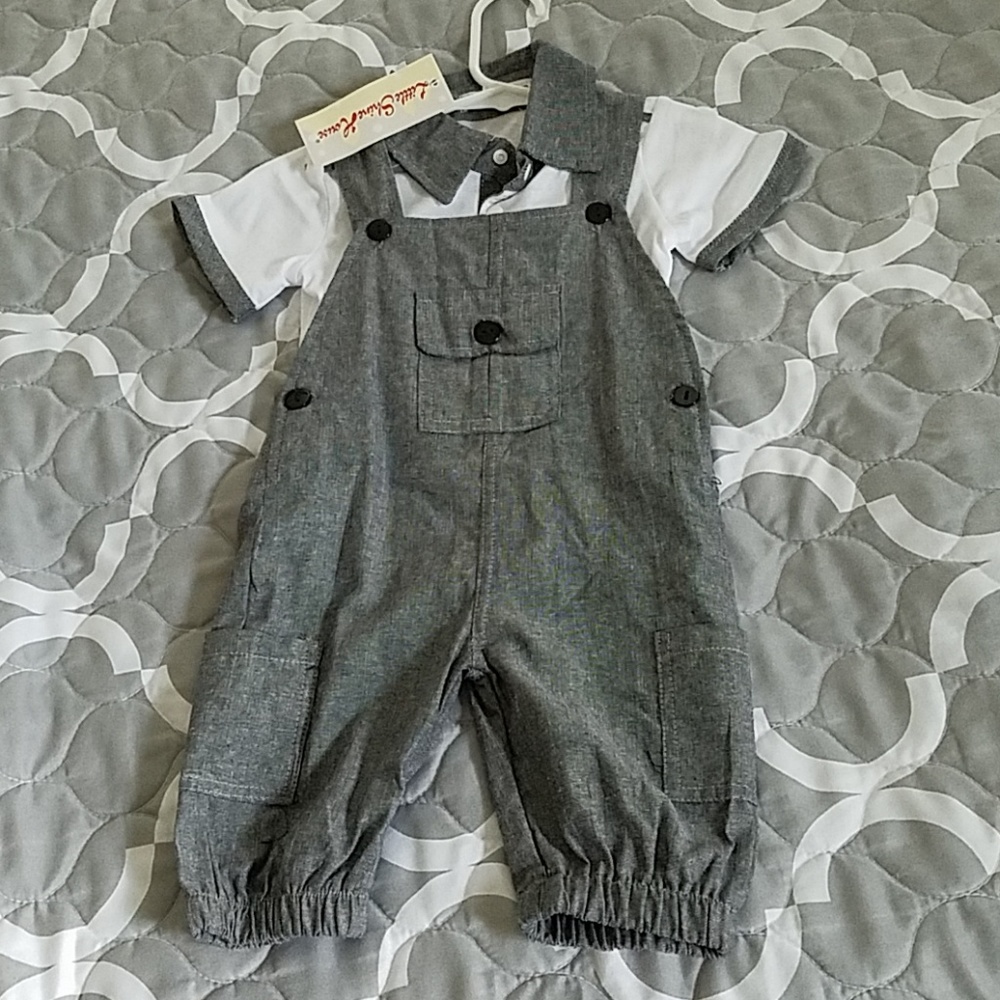 Boy's overalls and polo set
